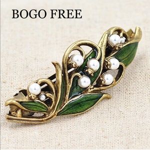 Amazing beautiful hair barrette Lily of the Valley